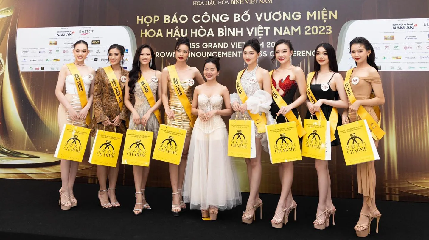 SẮC VÀNG GOODCHARME PHỦ KÍN HỌP BÁO CÔNG BỐ VƯƠNG MIỆN MISS GRAND VIỆT NAM 2023